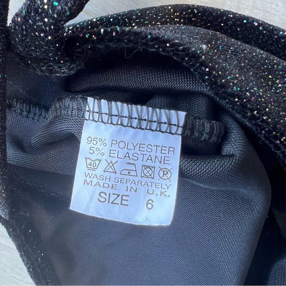 FASHIONKILLA Square Neck Crop Top & Flare Pant Two Piece in Black w/ Glitter - Picture 10 of 16